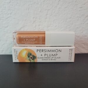 Seraphine Botanicals Persimmon + Plump Lip Glaze in Wet Skin